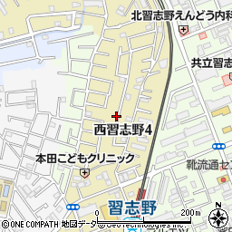 千葉県船橋市西習志野4丁目13周辺の地図