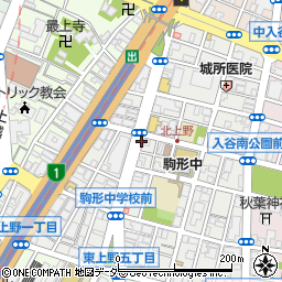 北上野２丁目パーキングメーター周辺の地図