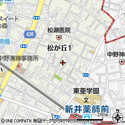 東京都中野区松が丘1丁目12周辺の地図