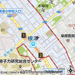 東京都文京区根津2丁目13周辺の地図