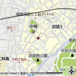 沼袋藤浪内科医院周辺の地図