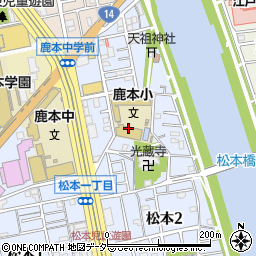 鹿本小学校　体育館周辺の地図