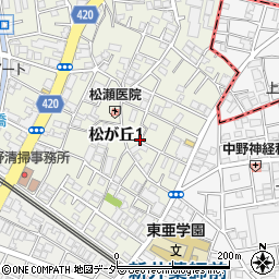 東京都中野区松が丘1丁目19周辺の地図