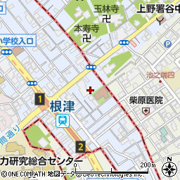 東京都文京区根津2丁目14周辺の地図