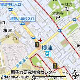 東京都文京区根津2丁目19周辺の地図