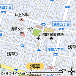 東京都台東区浅草4丁目周辺の地図