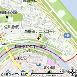墨田区　東墨田テニスコート周辺の地図