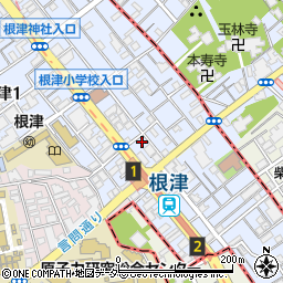 亀の子束子 谷中店周辺の地図