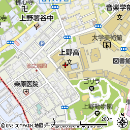東京都立上野高等学校周辺の地図