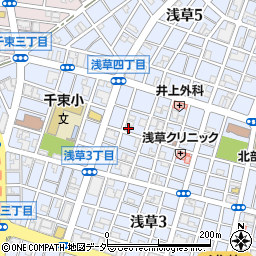 東京都台東区浅草4丁目38-2周辺の地図