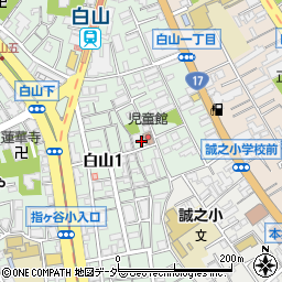文京区　白山東児童館周辺の地図