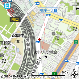 上野郵便局西側パーキングチケット周辺の地図