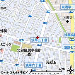 東京都台東区浅草5丁目1周辺の地図