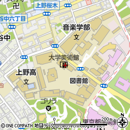 東京藝術大学大学美術館周辺の地図