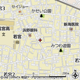 東京都中野区若宮3丁目3-8周辺の地図