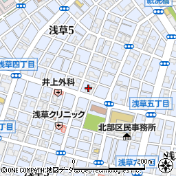 東京都台東区浅草5丁目5周辺の地図