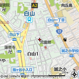 東京都文京区白山1丁目周辺の地図