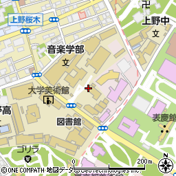 東京芸術大学　大学美術館周辺の地図