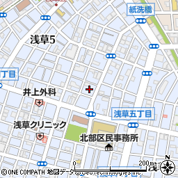 東京都台東区浅草5丁目23周辺の地図