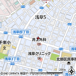 東京都台東区浅草5丁目7周辺の地図
