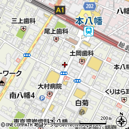 松屋 本八幡南口店周辺の地図
