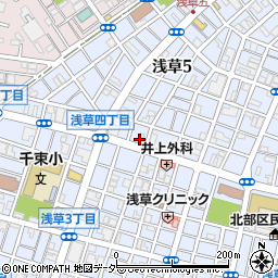 竹下乳業株式会社　浅草五丁目営業所周辺の地図