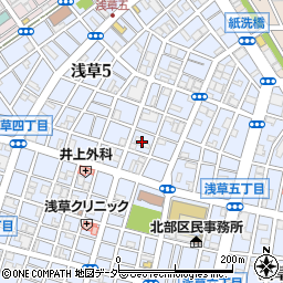 東京都台東区浅草5丁目22周辺の地図