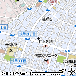 東京都台東区浅草5丁目8周辺の地図