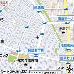 東京都台東区浅草5丁目45周辺の地図
