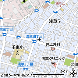 東京都台東区浅草5丁目9周辺の地図