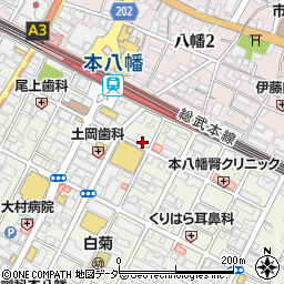 一本堂　本八幡駅前店周辺の地図
