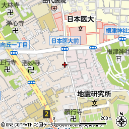 ファミリーマート文京向丘二丁目店周辺の地図