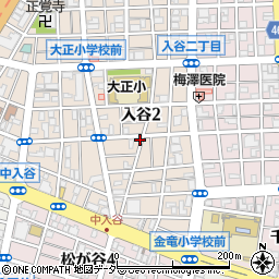 東京都台東区入谷2丁目周辺の地図