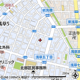 東京都台東区浅草5丁目44周辺の地図