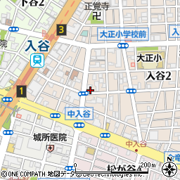 東京都台東区入谷1丁目周辺の地図