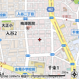 東京都台東区千束2丁目周辺の地図
