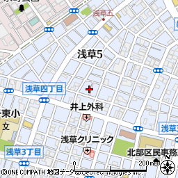 東京都台東区浅草5丁目20周辺の地図