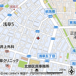 東京都台東区浅草5丁目43周辺の地図
