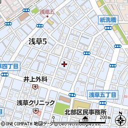 東京都台東区浅草5丁目25周辺の地図