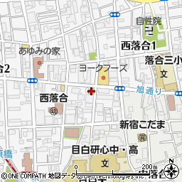 新宿西落合郵便局周辺の地図
