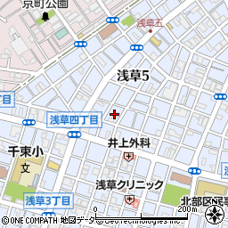 東京都台東区浅草5丁目19周辺の地図