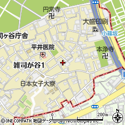 東京都豊島区雑司が谷1丁目周辺の地図