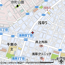 東京都台東区浅草5丁目18周辺の地図