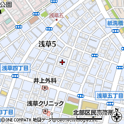東京都台東区浅草5丁目26周辺の地図