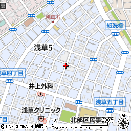 東京都台東区浅草5丁目周辺の地図