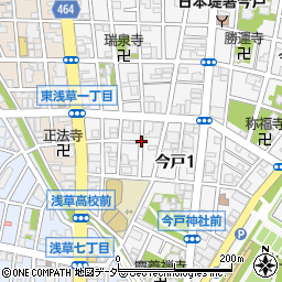 東京都台東区今戸1丁目周辺の地図