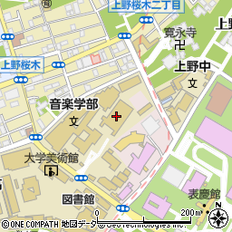 東京藝術大学奏楽堂周辺の地図