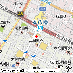 三井のリハウス本八幡センター　売買部周辺の地図