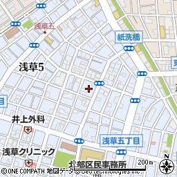 東京都台東区浅草5丁目42周辺の地図