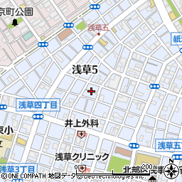 東京都台東区浅草5丁目27周辺の地図